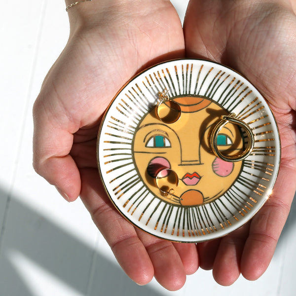 Ceramic Trinket Tray / Sun