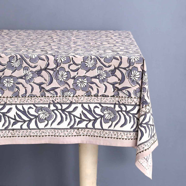 Avars Taupe Block Print Rectangle Tablecloths