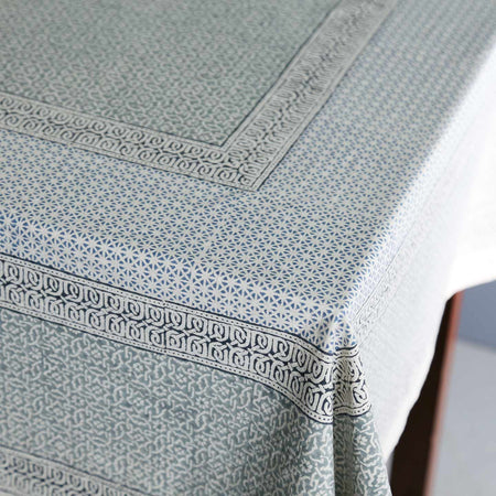 Block Print Tablecloth / Opal Garden