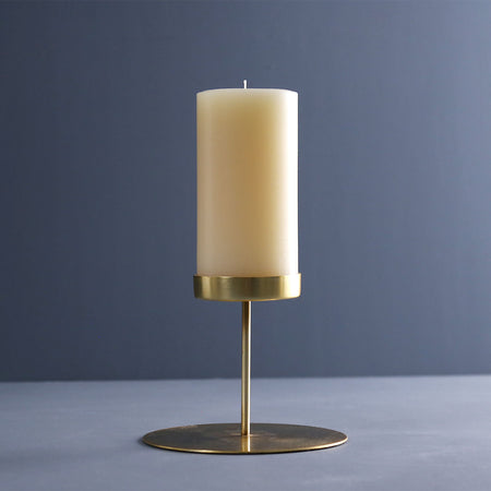 Gold Pillar Candle Holder / Tall