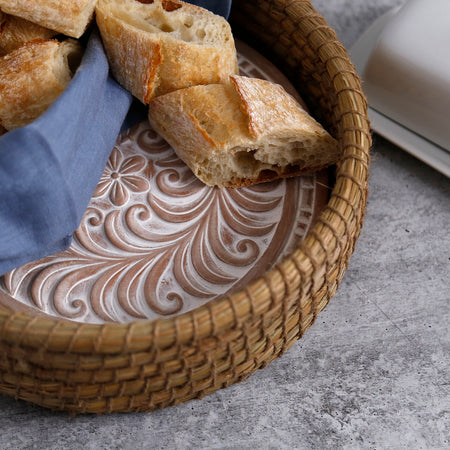 Bread Basket w/ Terracotta Bread Warmer