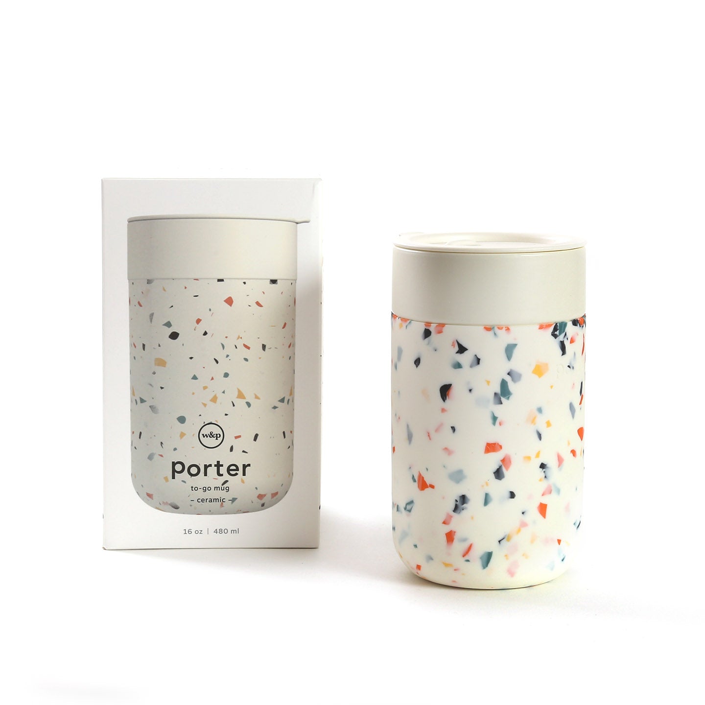 W&P Porter 16 oz. Travel Mug, Set of 2 - Cream Terrazzo