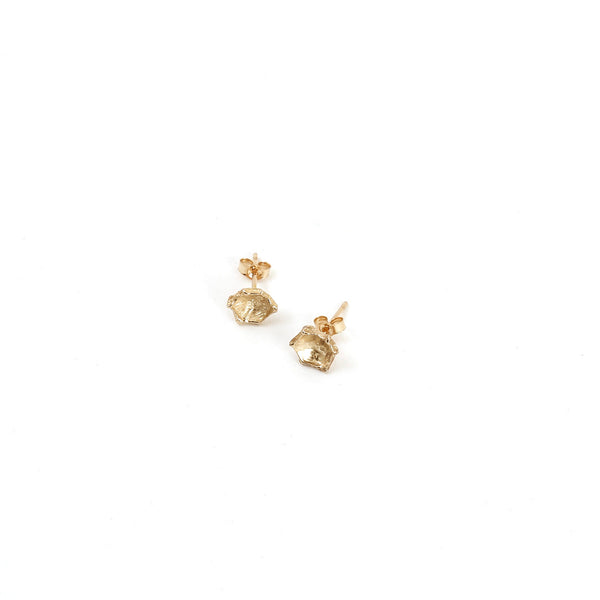 Cast Honeycomb Hexagon Earrings