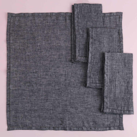 Vikolino Linen Napkin Sets (4pc) / Charcoal