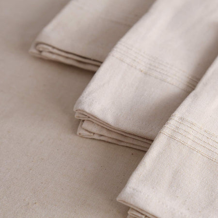 Hand-Woven Heavyweight Cotton Dinner Napkins / 4pc Whipped Cream