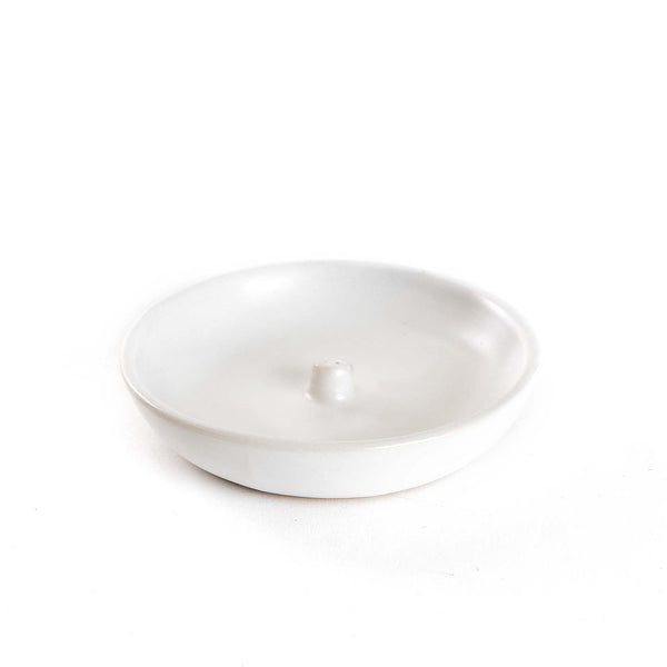 Luna Ceramic Incense Holder / White Round