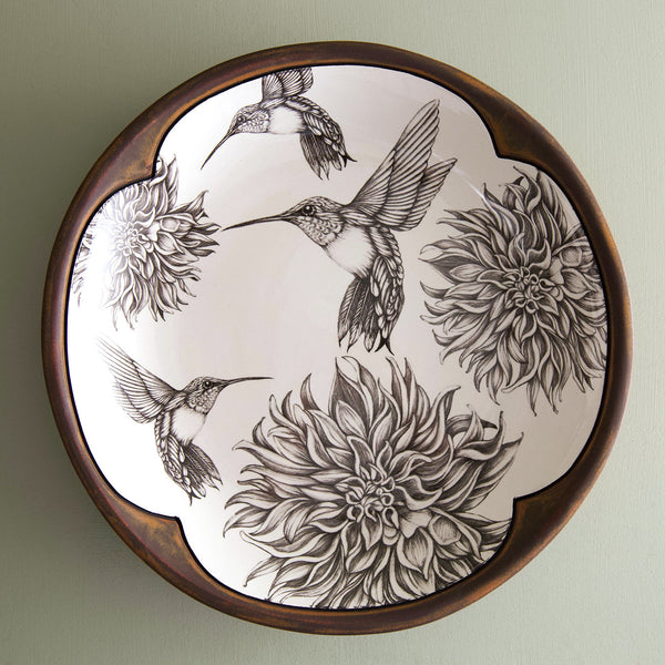 Laura Zindel Small Round Platter / Hummingbird #4