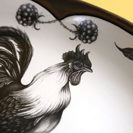 Laura Zindel Small Oval Platter / Rooster