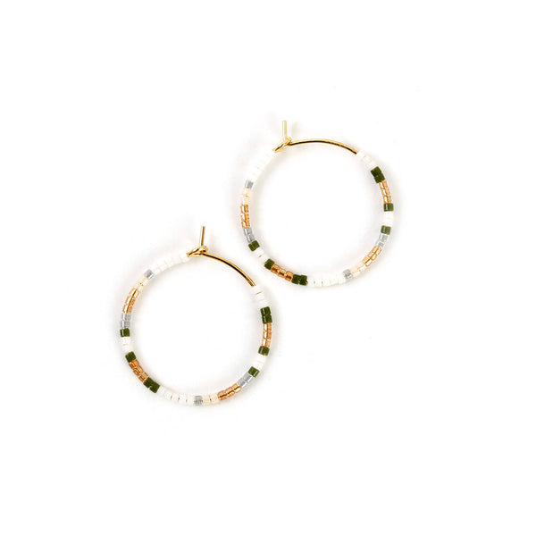 Ana Small Hoop Earrings / White