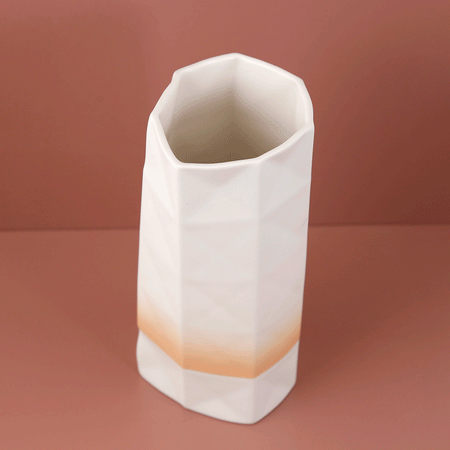 Andrew Molleur Large Origami Vase / Peach Ombre