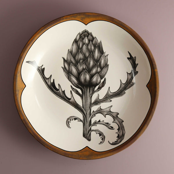 Laura Zindel Small Round Platter / Artichoke Plant