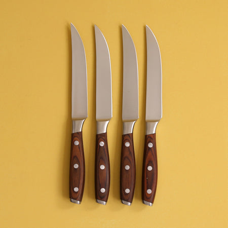 Messermeister Avanta Fine Edge Steak Knife 4pc Set / Pakkawood