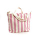 Baggu Horizontal Canvas Duck Bag / Pink Awning Stripe / Zipper Closure