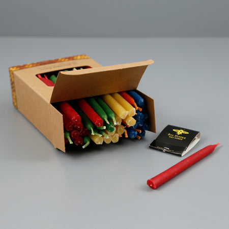 Beeswax Chanukah Candles / Colors 45pc Box