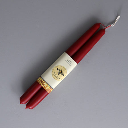Big Dipper Beeswax Taper Candles / 12" Red