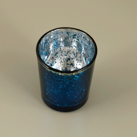 Blue Mercury Glass Tealight Candle Holders