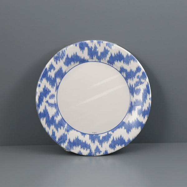 Caspari Paper Dinner Plates / Blue Modern Moire