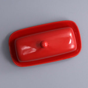 Ceramic Butter Dish / Red