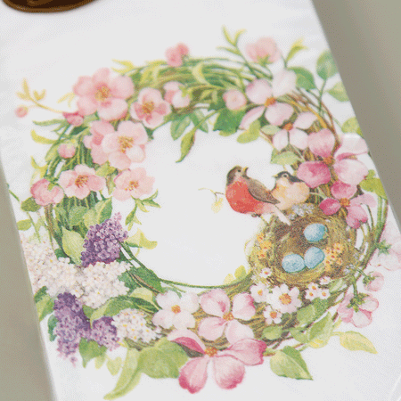 Caspari Paper Guest Napkins / Spring Wreath