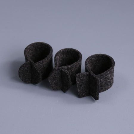 Maki Felt Napkin Ring Set / Charcoal
