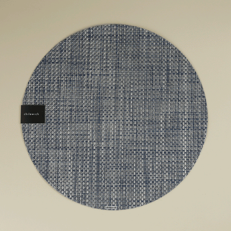 Chilewich Vinyl Placemats / Basketweave Denim Round