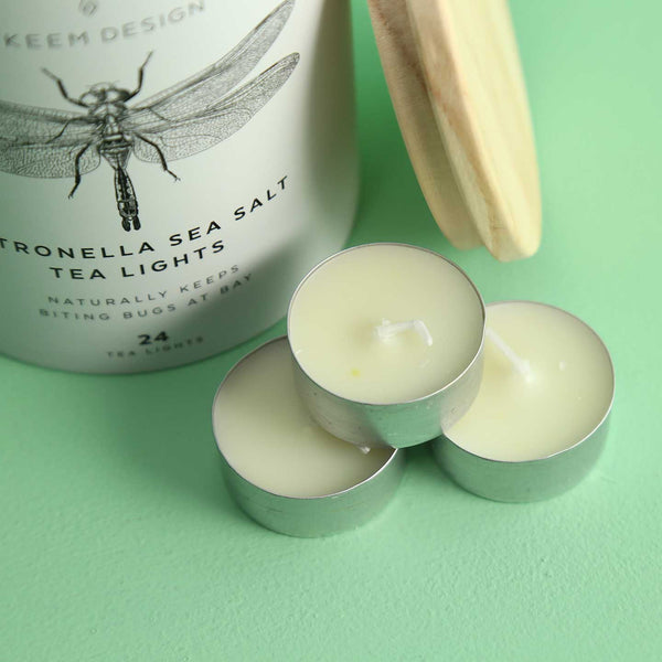 Citronella Sea Salt Tea Light Candles / 24pc