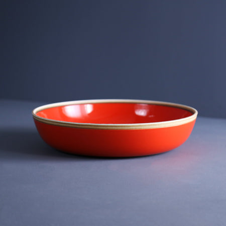 Coral Red Large Serving Bowl