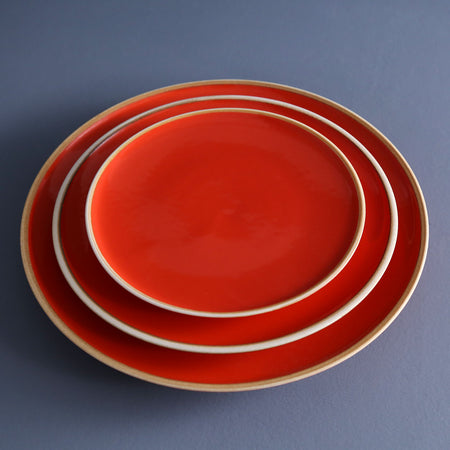 Coral Red Dessert Plates