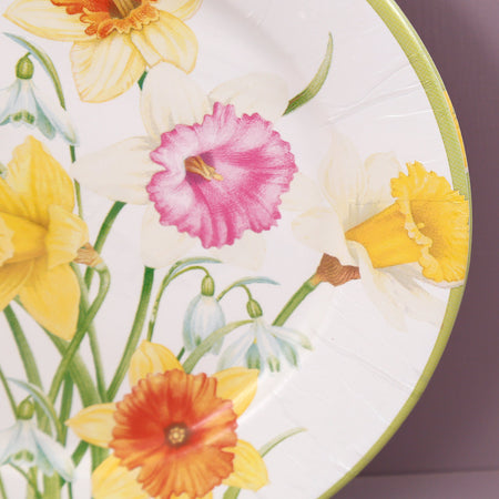 Caspari Paper Dinner Plates / Daffodil Waltz