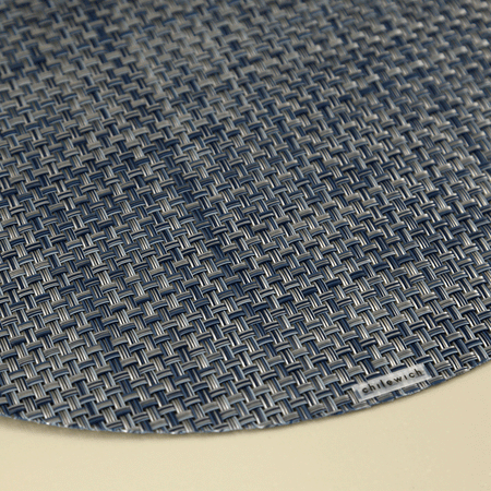 Chilewich Vinyl Placemats / Basketweave Denim Round