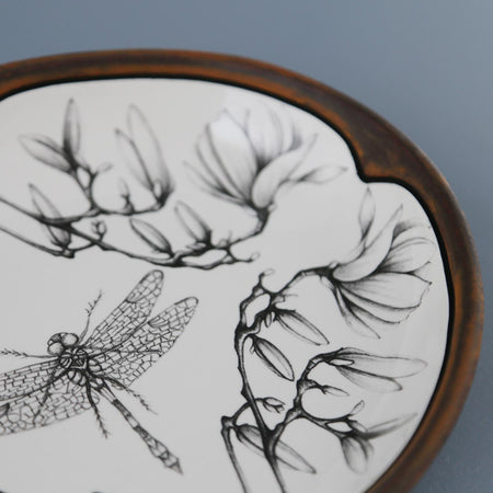 Laura Zindel Small Serving Dish / Dragonfly Magnolia