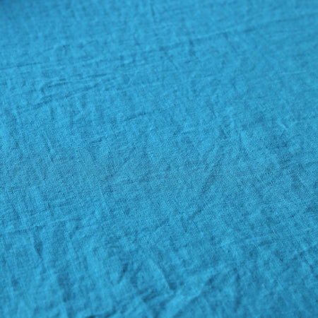 Stonewashed Linen Tablecloth / 65" Round Sapphire