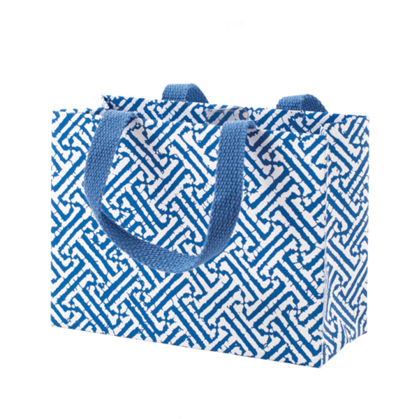 Designer Gift Bag / Small Fretwork Blue