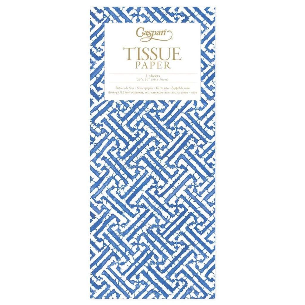 Tissue Paper Sheets / Fretwork Blue