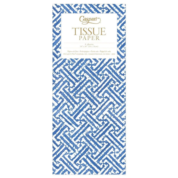 Tissue Paper Sheets / Fretwork Blue