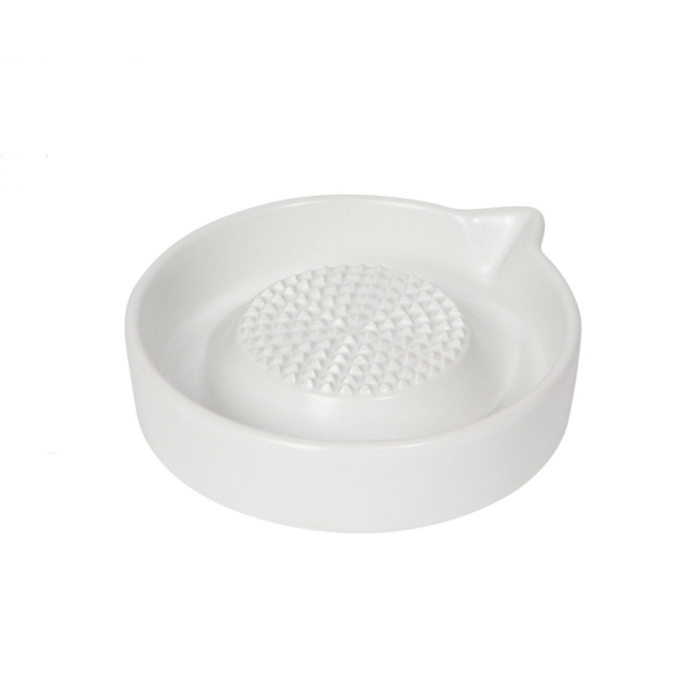 White Ceramic Grater for Garlic Onion Ginger or Spoon Rest Used