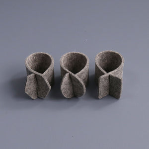 Maki Felt Napkin Ring Set / Granite