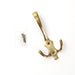 Brass Double Prong Coat Hook