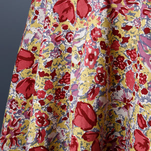 Jardin Red & Grey Block Print Tablecloth / Round