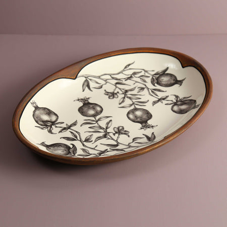 Laura Zindel Small Oval Platter / Pomegranate