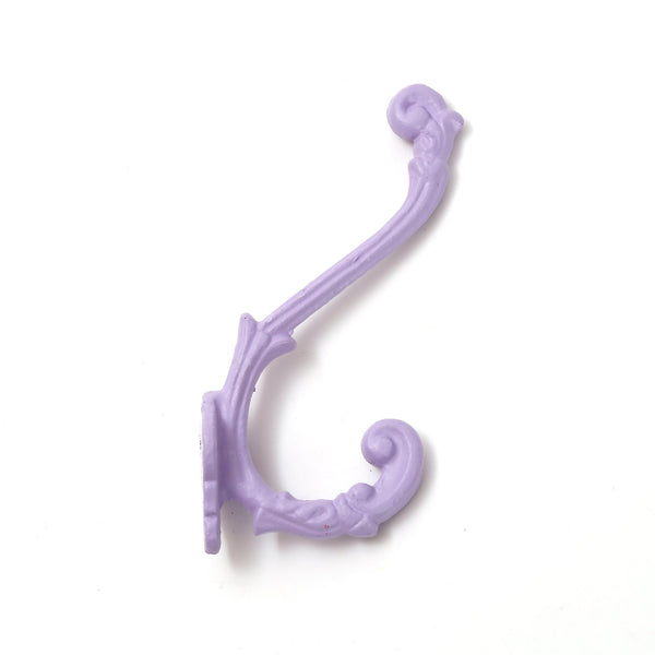 Painted Double Prong Coat Hook / Lilac