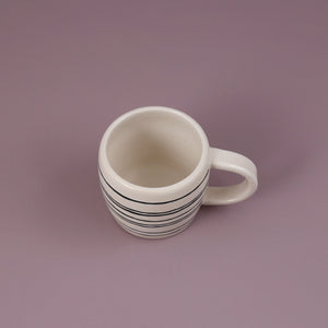 Handmade Espresso Mug / White Lines