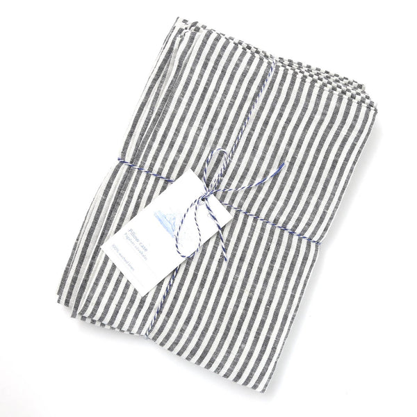 Linen Tales Linen Flat Bed Sheet / Stripes / Queen FINAL SALE
