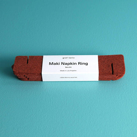 Maki Felt Napkin Ring Set / Mahogany