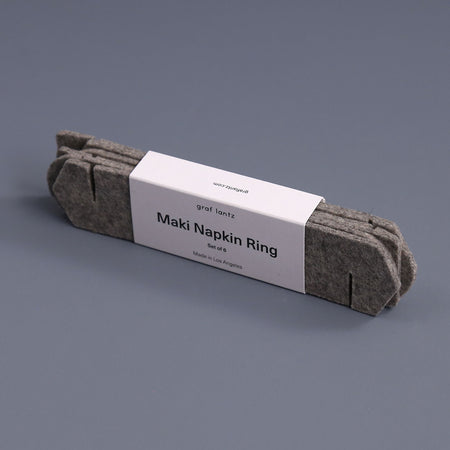 Maki Felt Napkin Ring Set / Granite