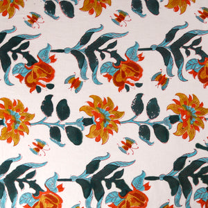 Marigold Block Print Cotton Tablecloth