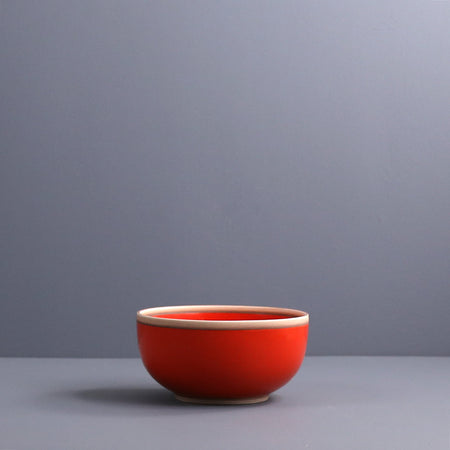 Coral Red Soup Bowl