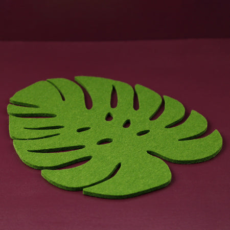 Graf Lantz Monstera Leaf Felt Trivet / Large / Loden Green