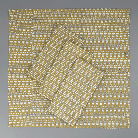 Block Print 4pc Napkin Set / Matta Mustard