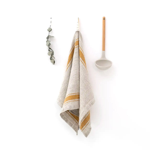 Linen Tales Linen Kitchen Towel / Mustard Stripe